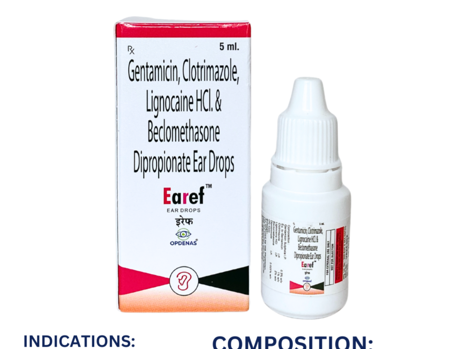 Gentamycin 0.3%+Clotrimazole 1% +Lignocaine 2%+Beclomethasone Dipropionate 0.025%